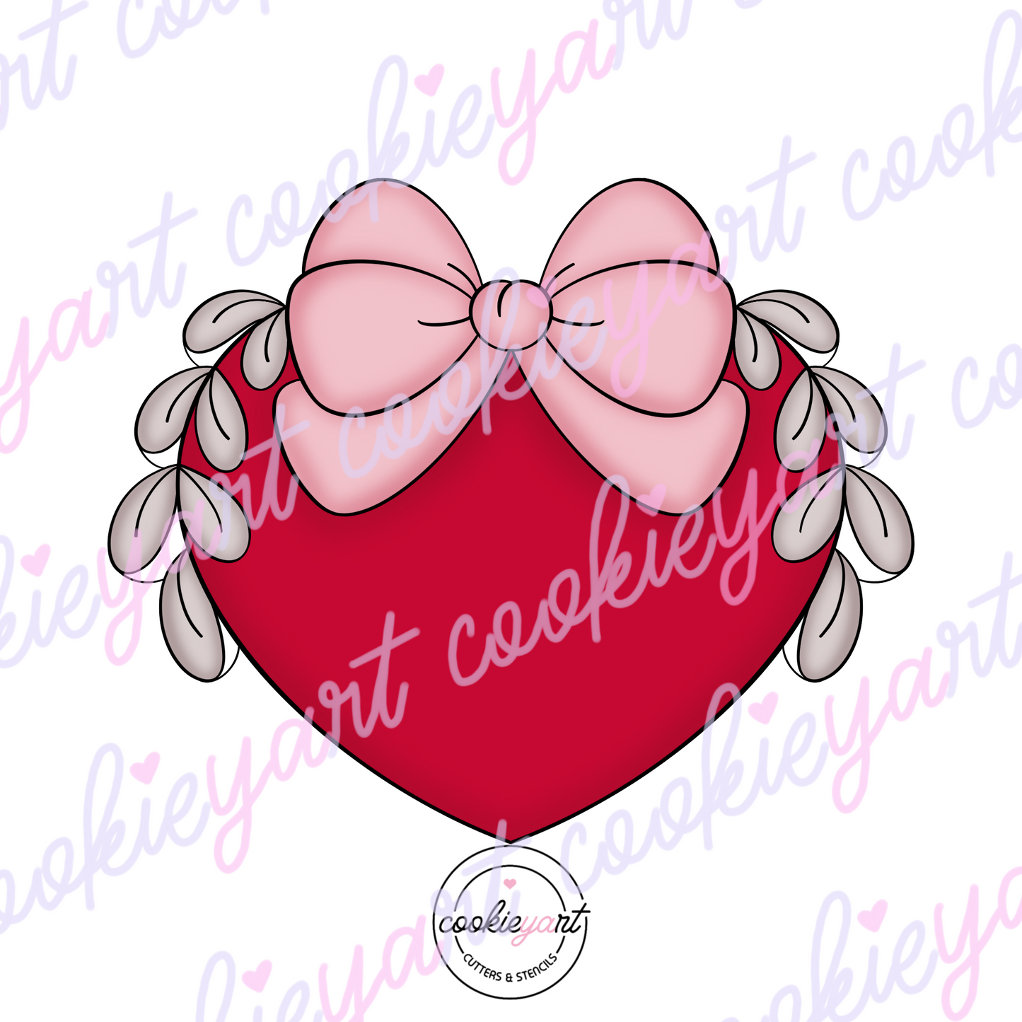 Heart with bow Cookie cutter