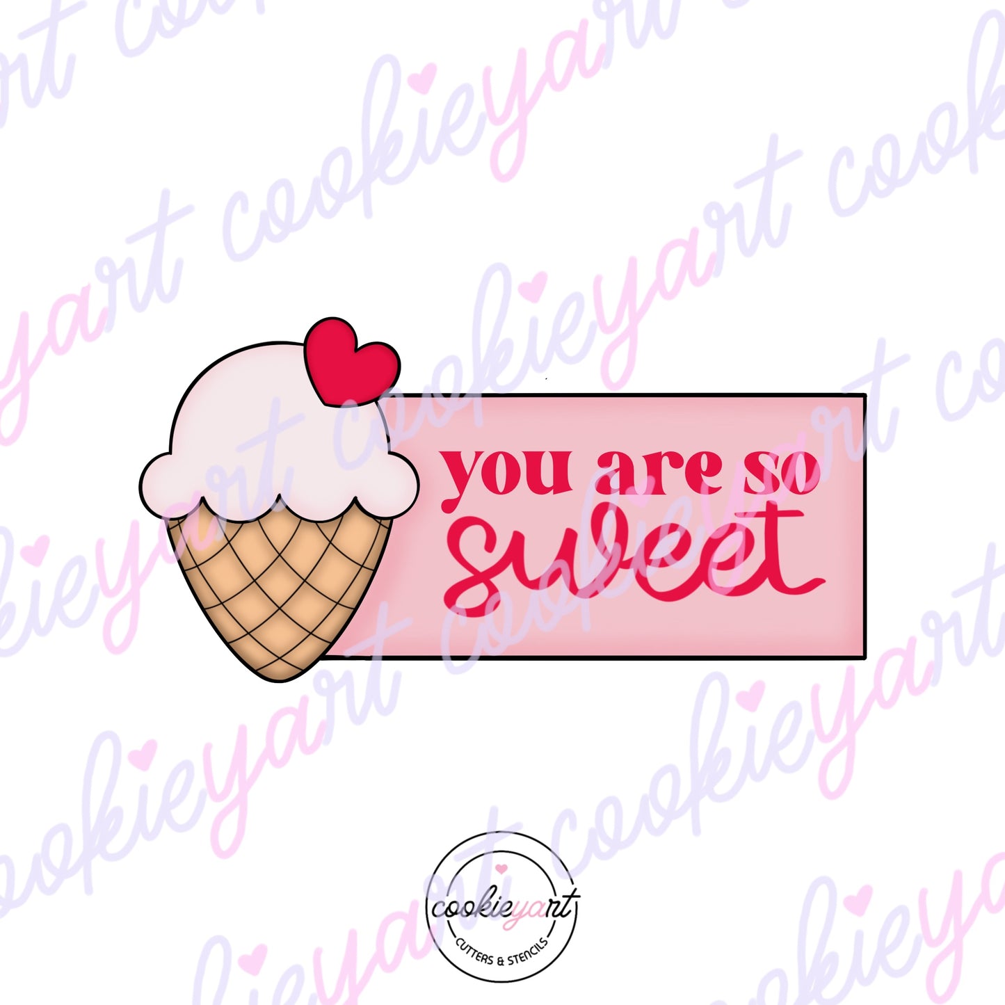 Ice Cream plaque skinny Cookie cutter