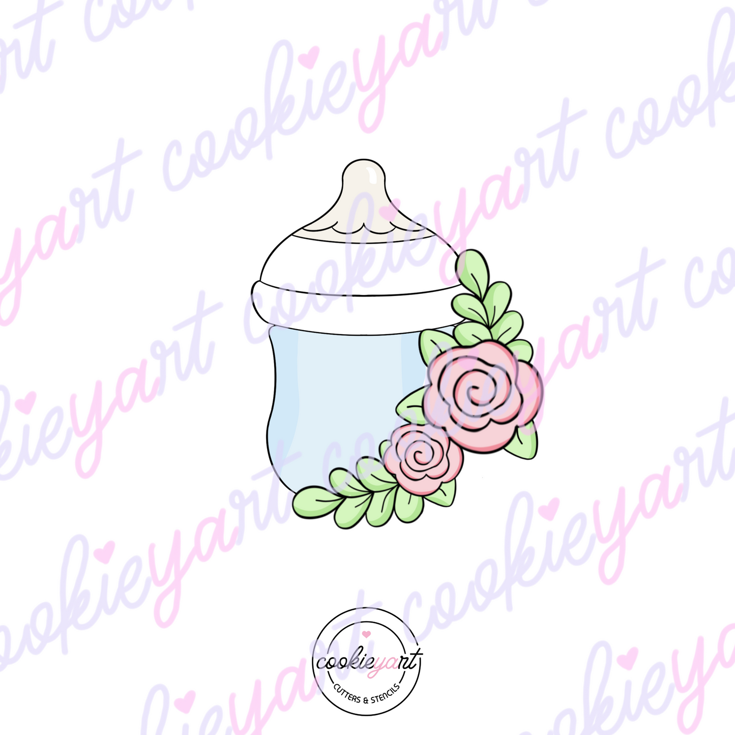 Floral Baby Bottle Cookie Cutter