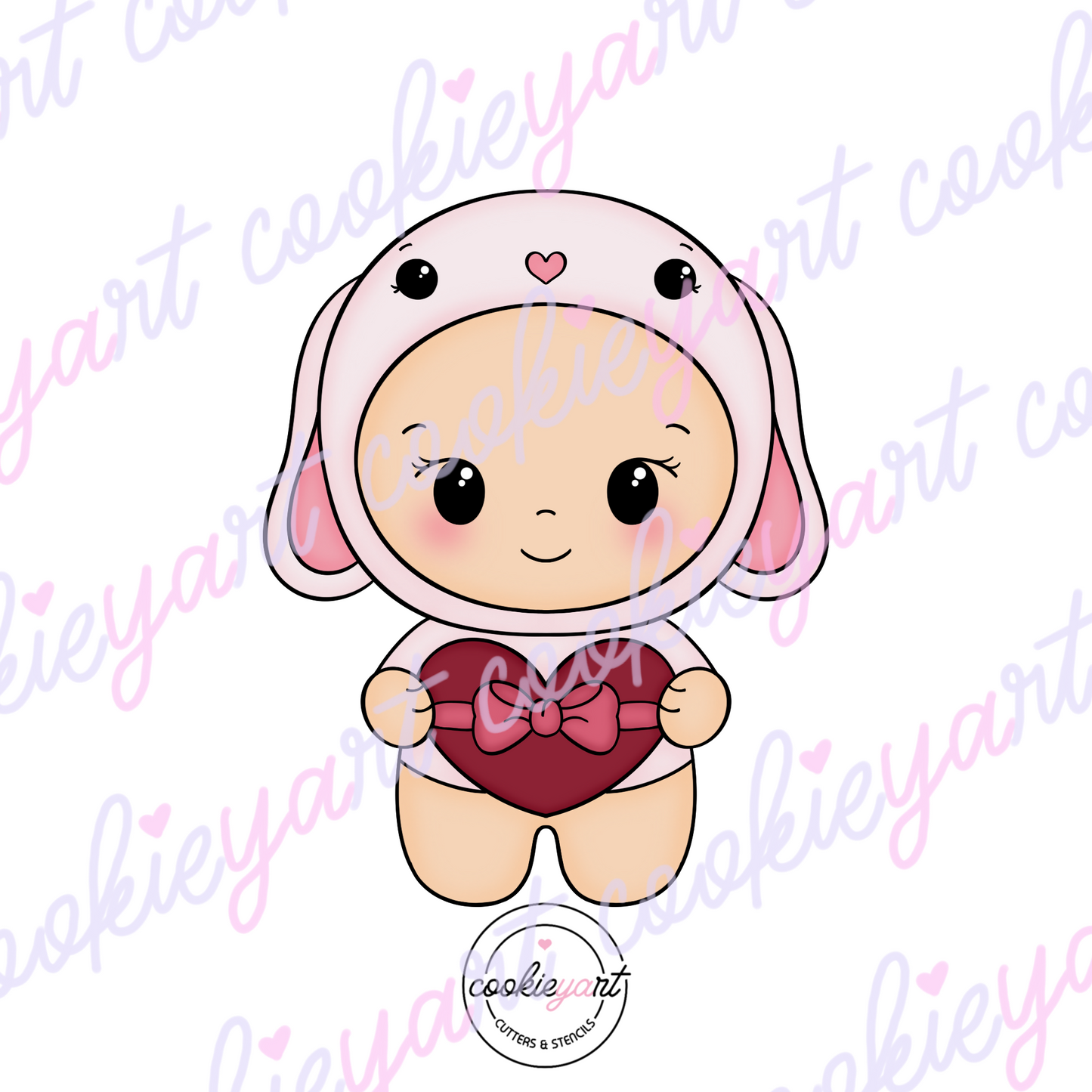 SA Bunny love Cookie cutter