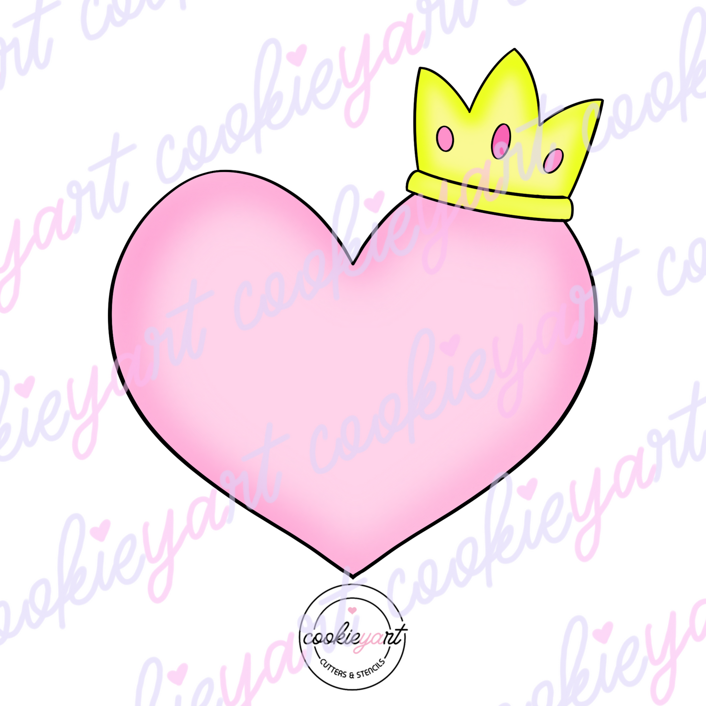 Heart with crown Cookie cutter
