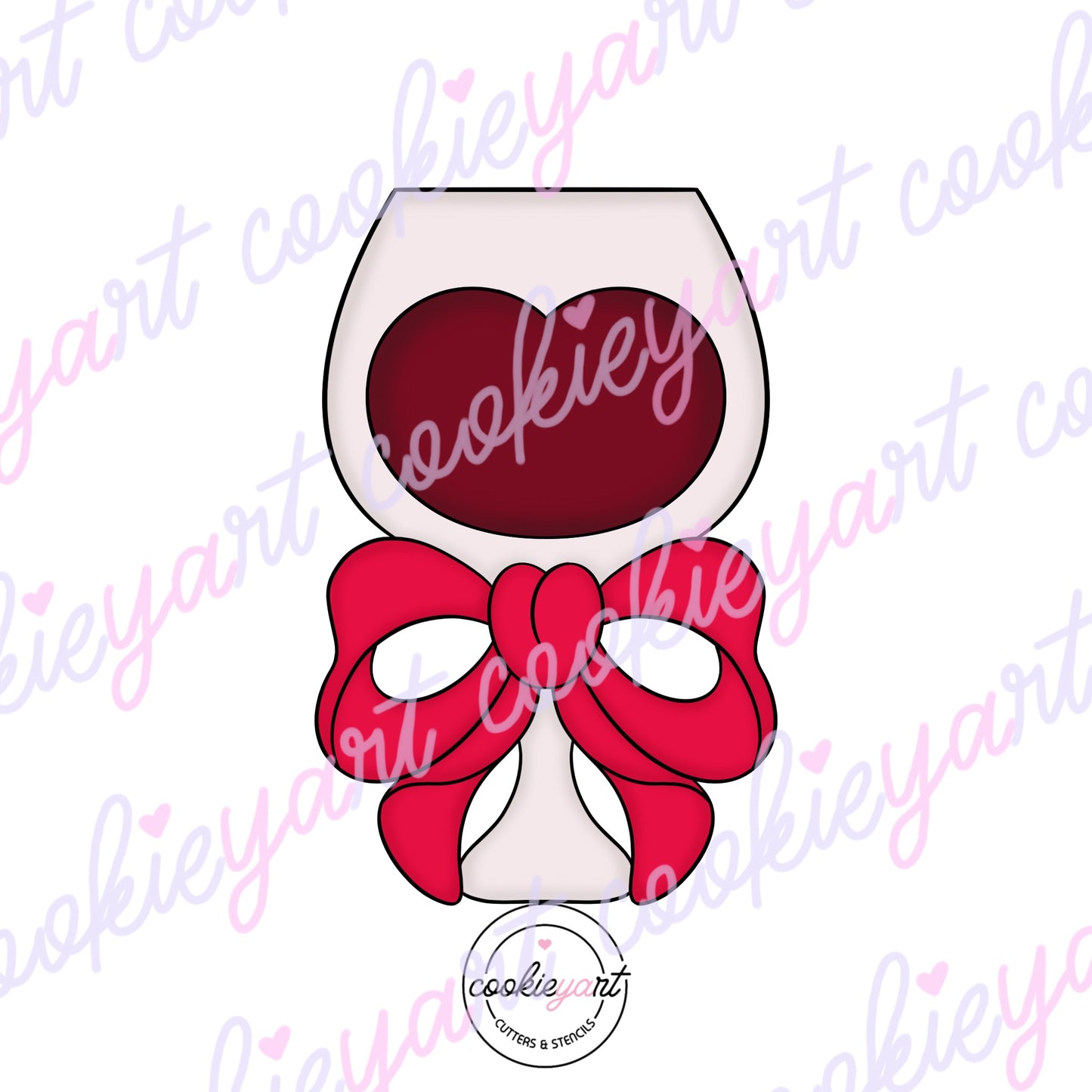 Coquette Wine glass Cookie cutter