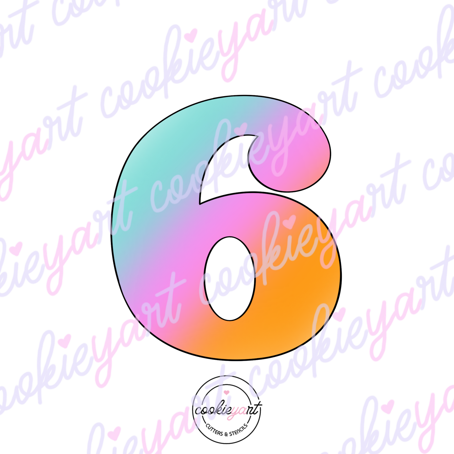 Number 6 Cookie Cutter