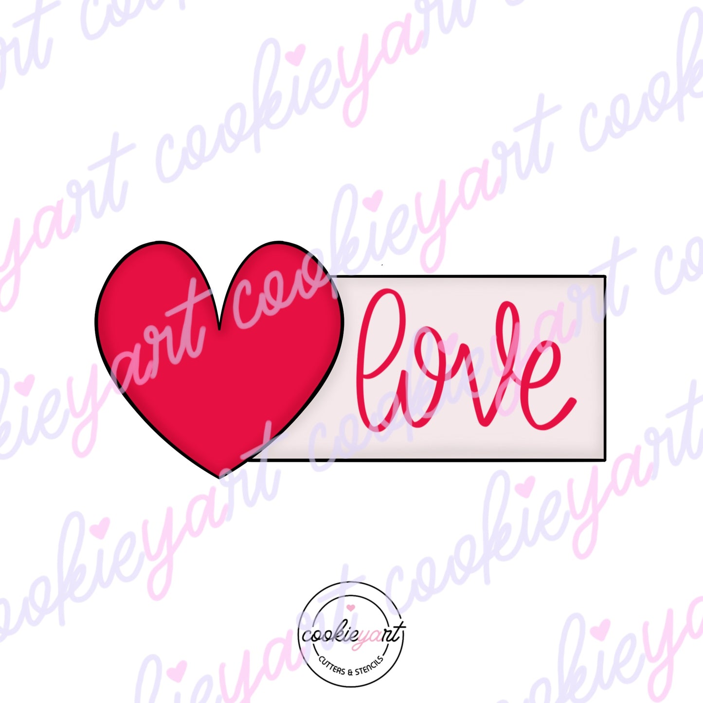 Heart plaque skinny Cookie cutter