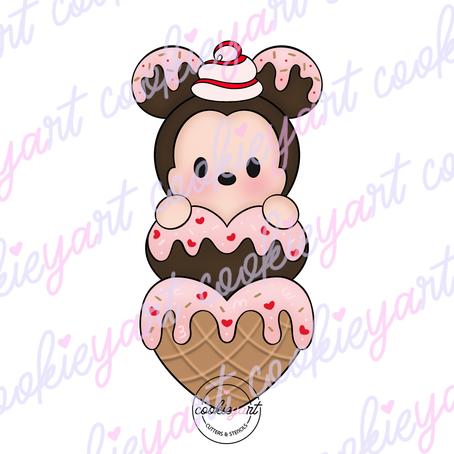 Ice Cream Mice Cookie cutter Set of 3