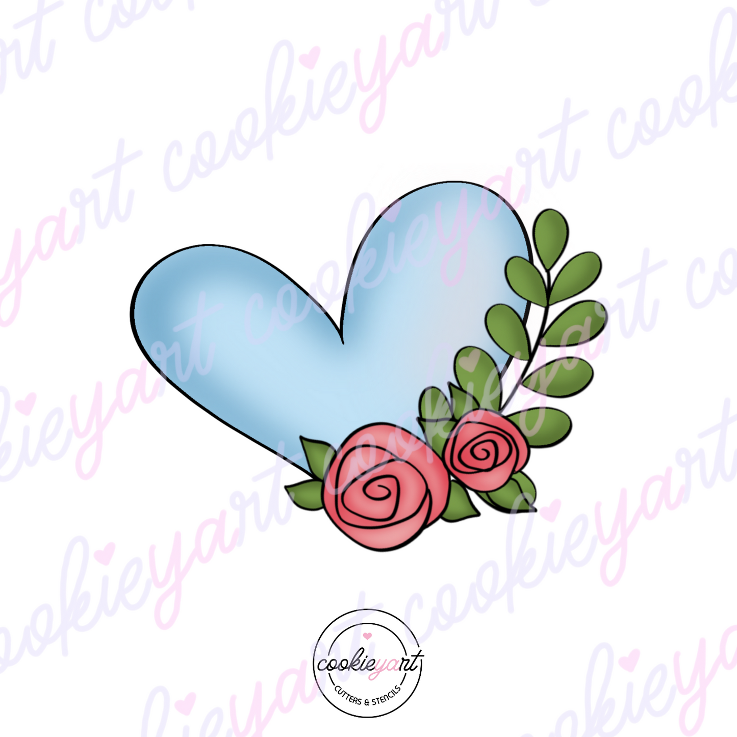 Heart flowers Cookie cutter