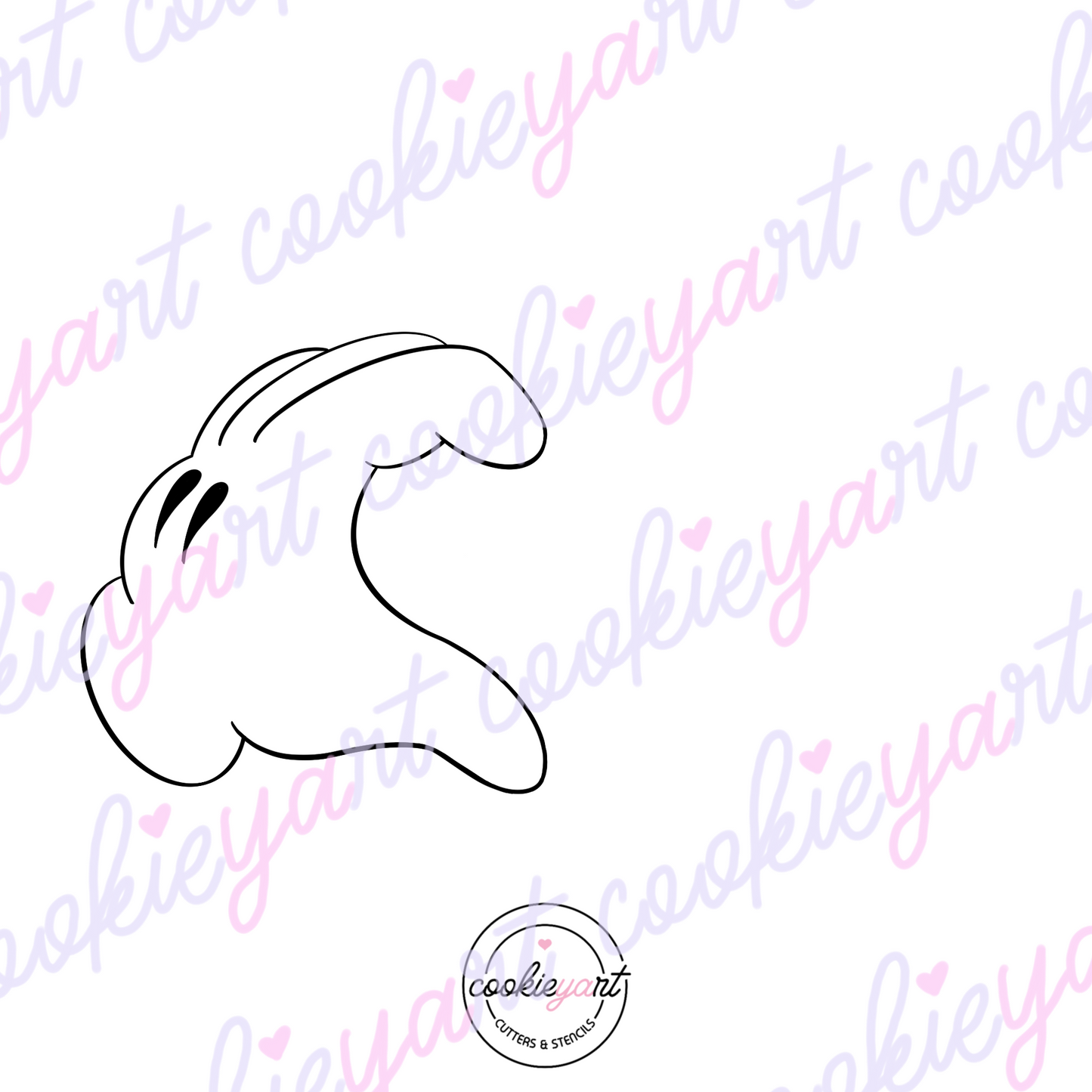 Mouse hand Love Cookie cutter