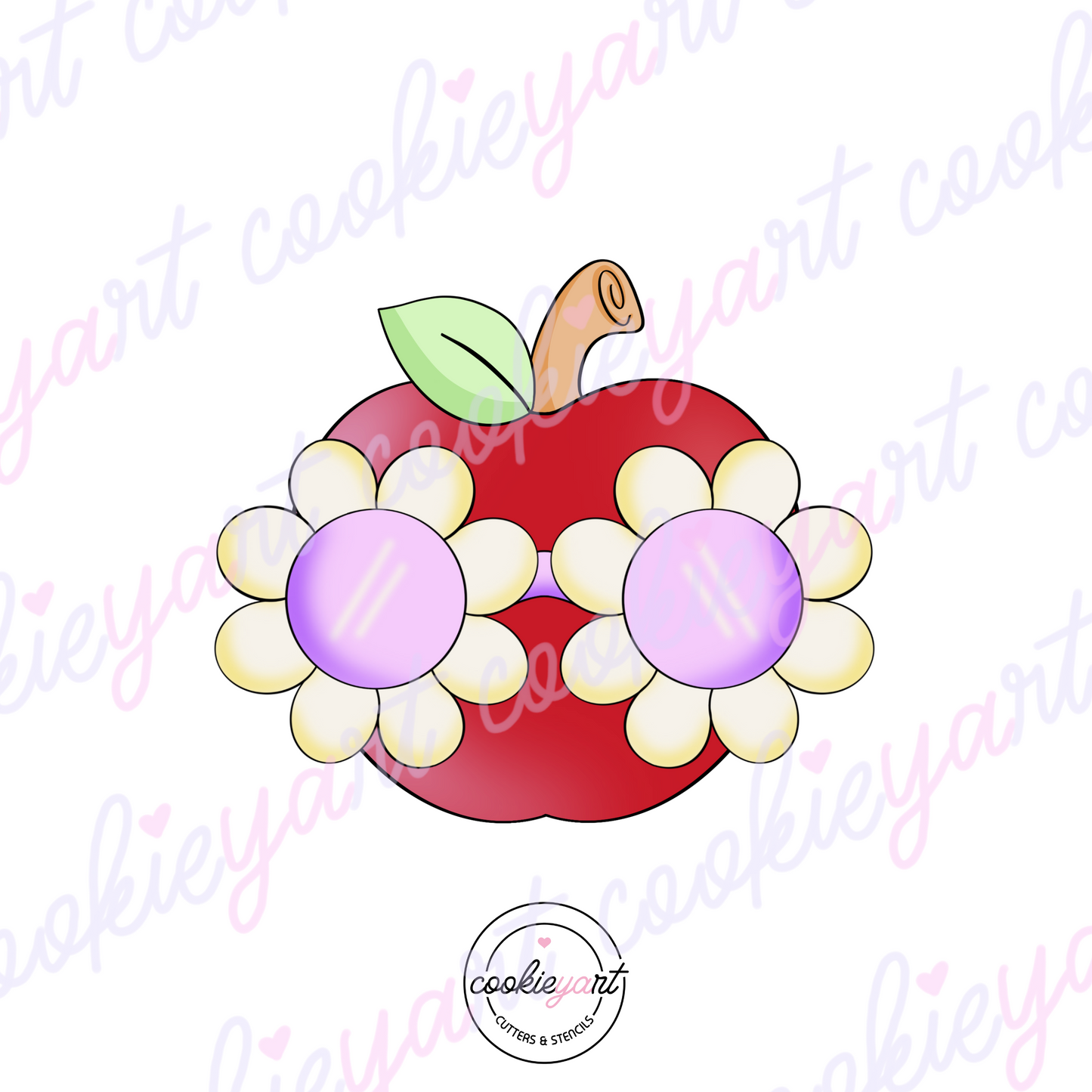Apple With Flowers Cookie Cutter