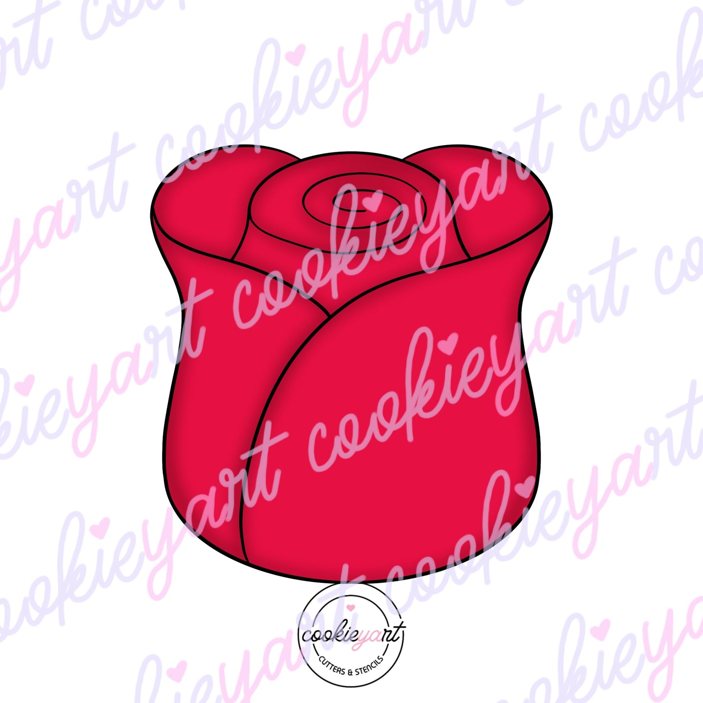 Rose button Cookie cutter