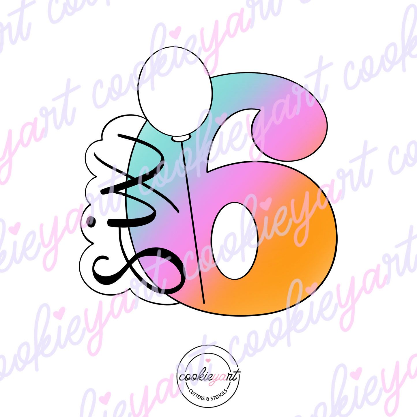 Number Six Cookie Cutter