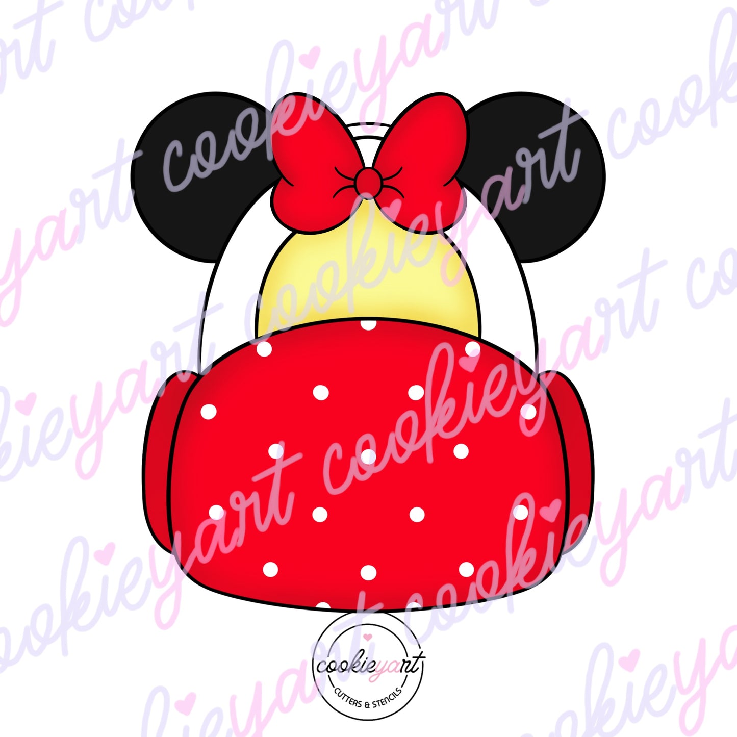 Backpack with ears bow Cookie Cutter