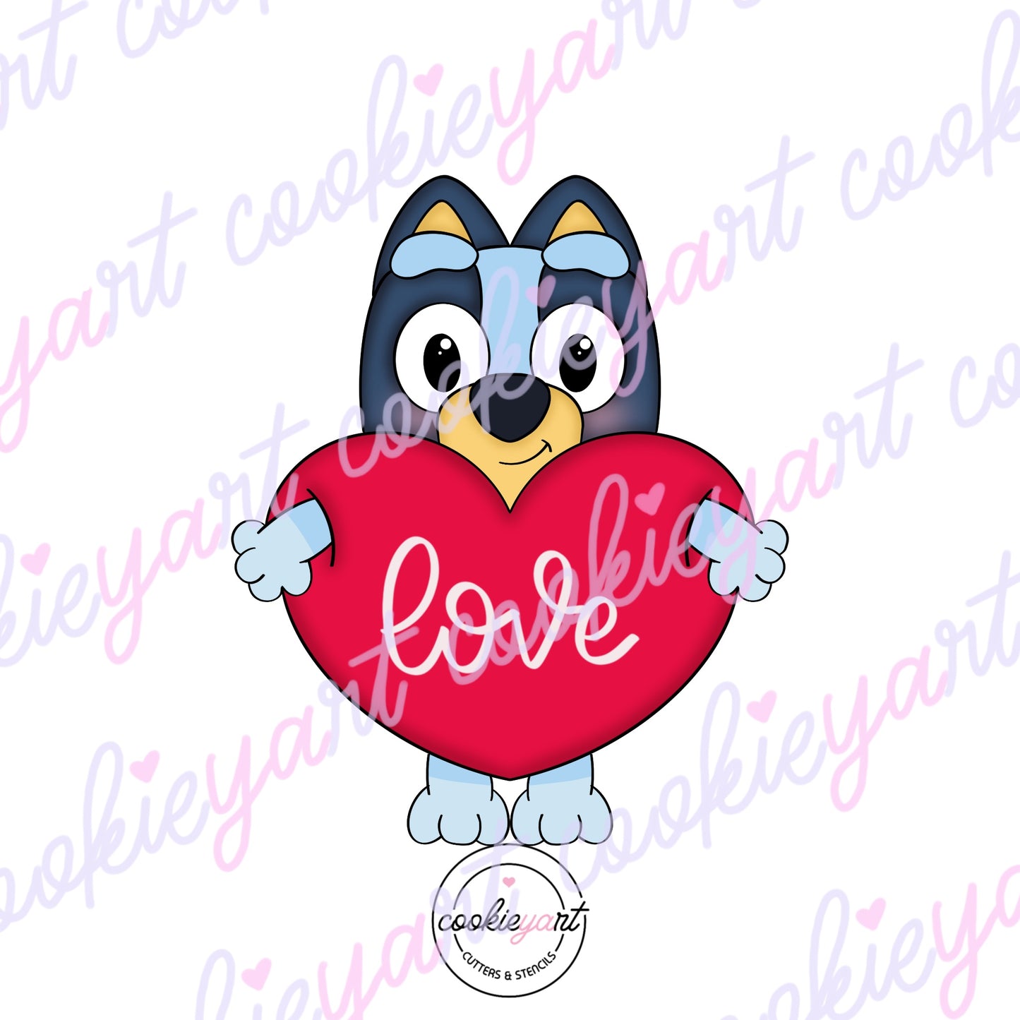 Blue puppy Heart Cookie cutter