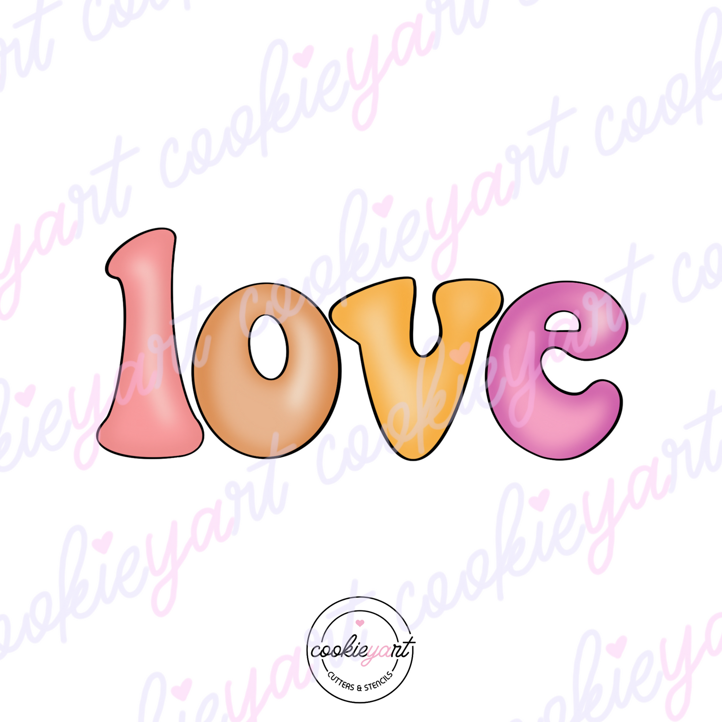 Retro Love Cookie cutter Set of 4