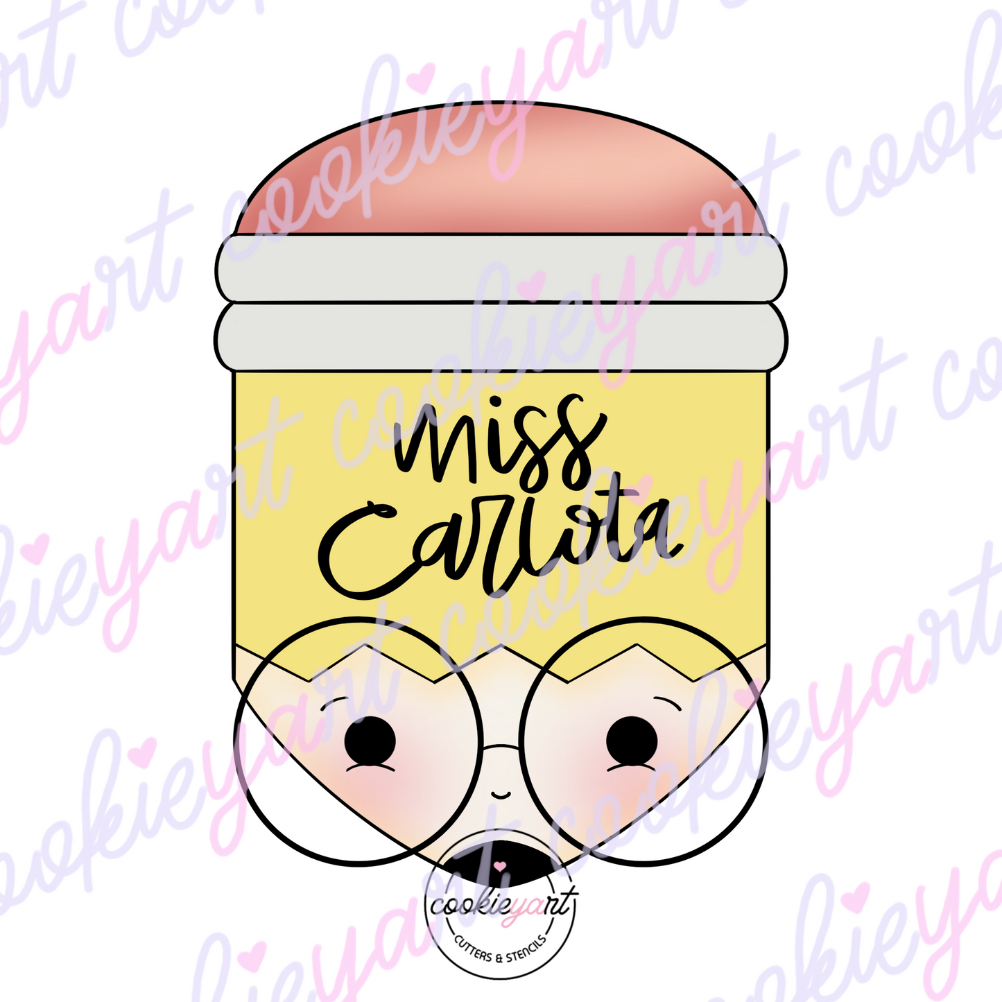Pencil With Glassess Cookie Cutter