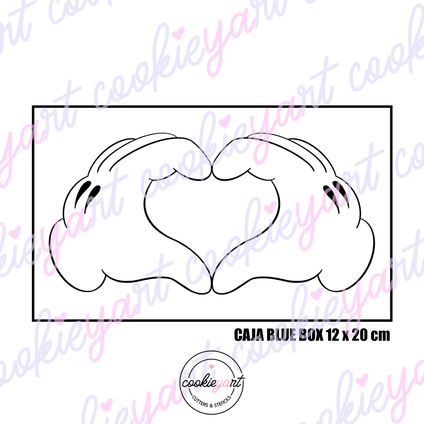 Mouse hand Love Cookie cutter