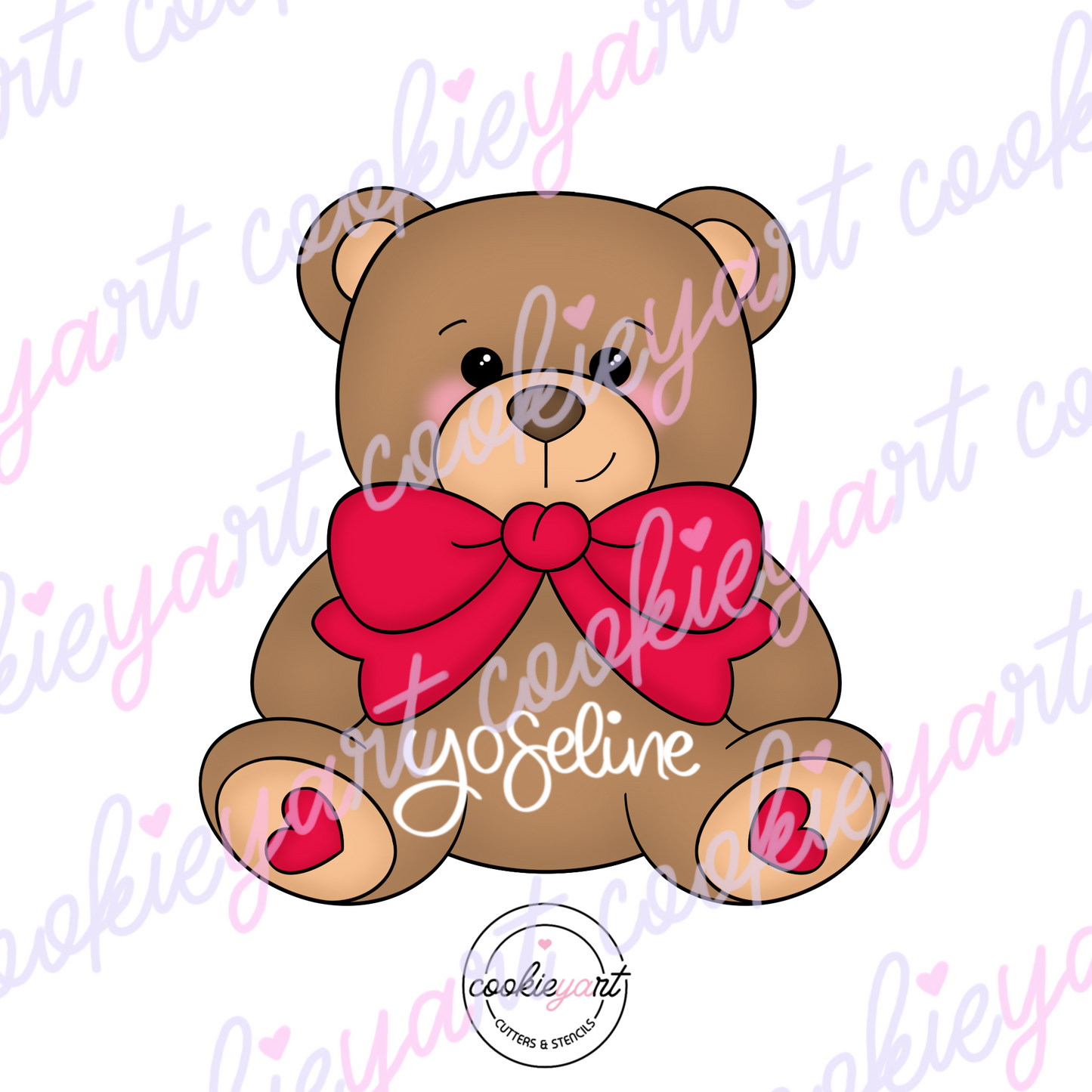 Teddy Bear bow Cookie cutter