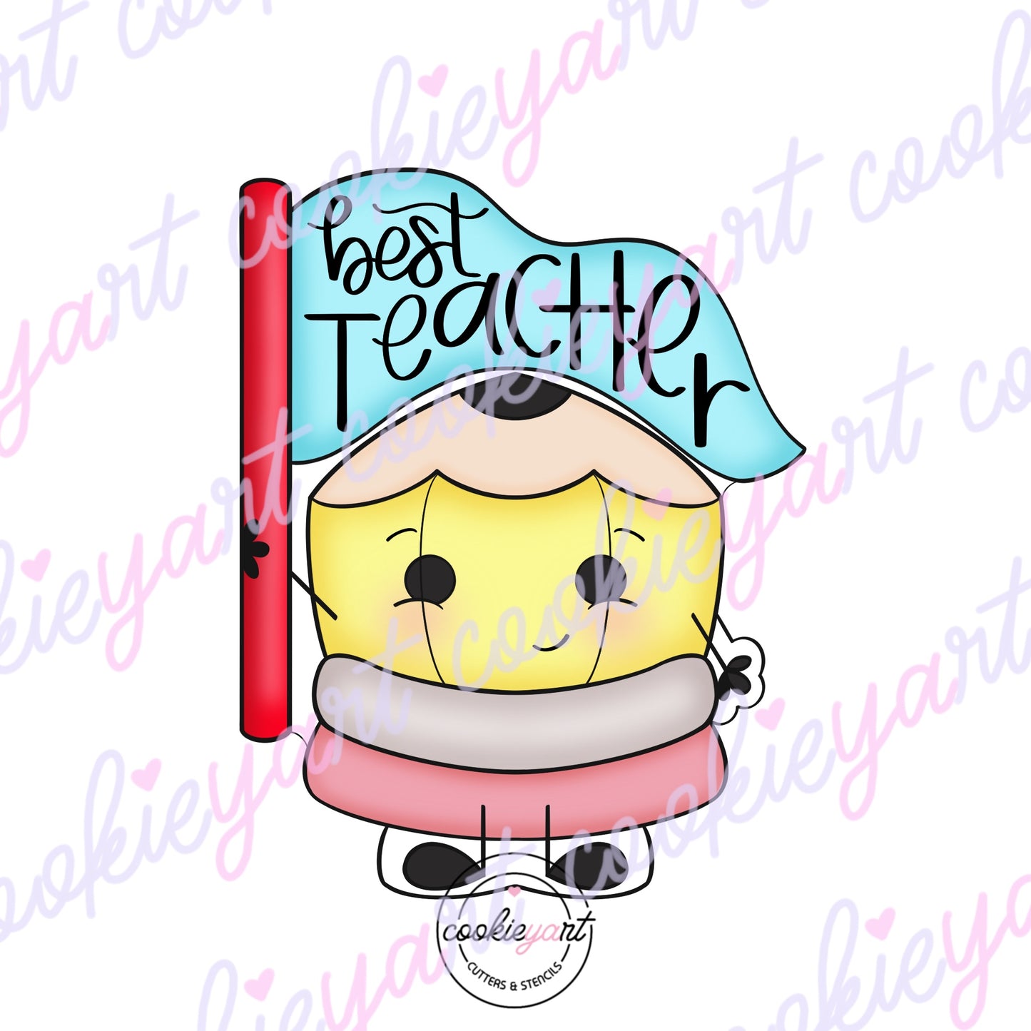 Little Pencil with banner Cookie Cutter