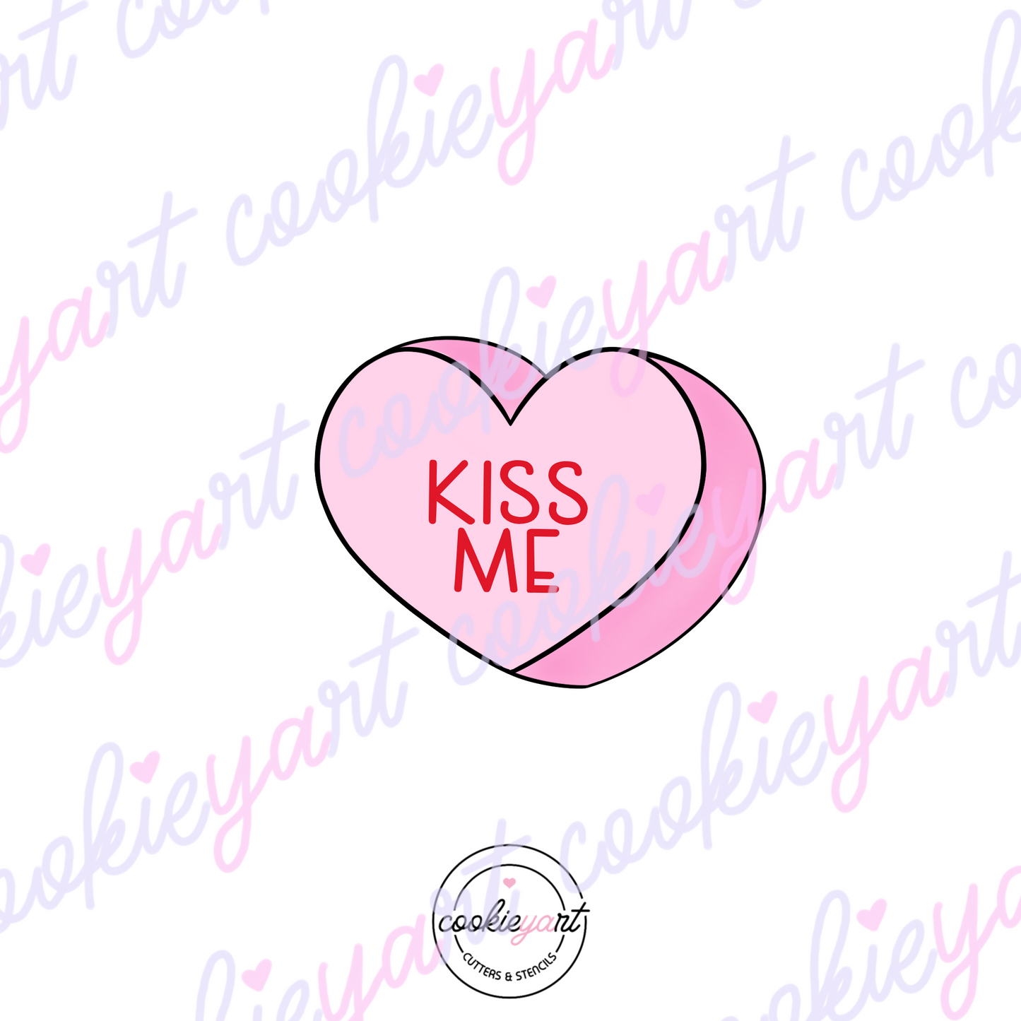 Retro Heart kiss me Cookie cutter