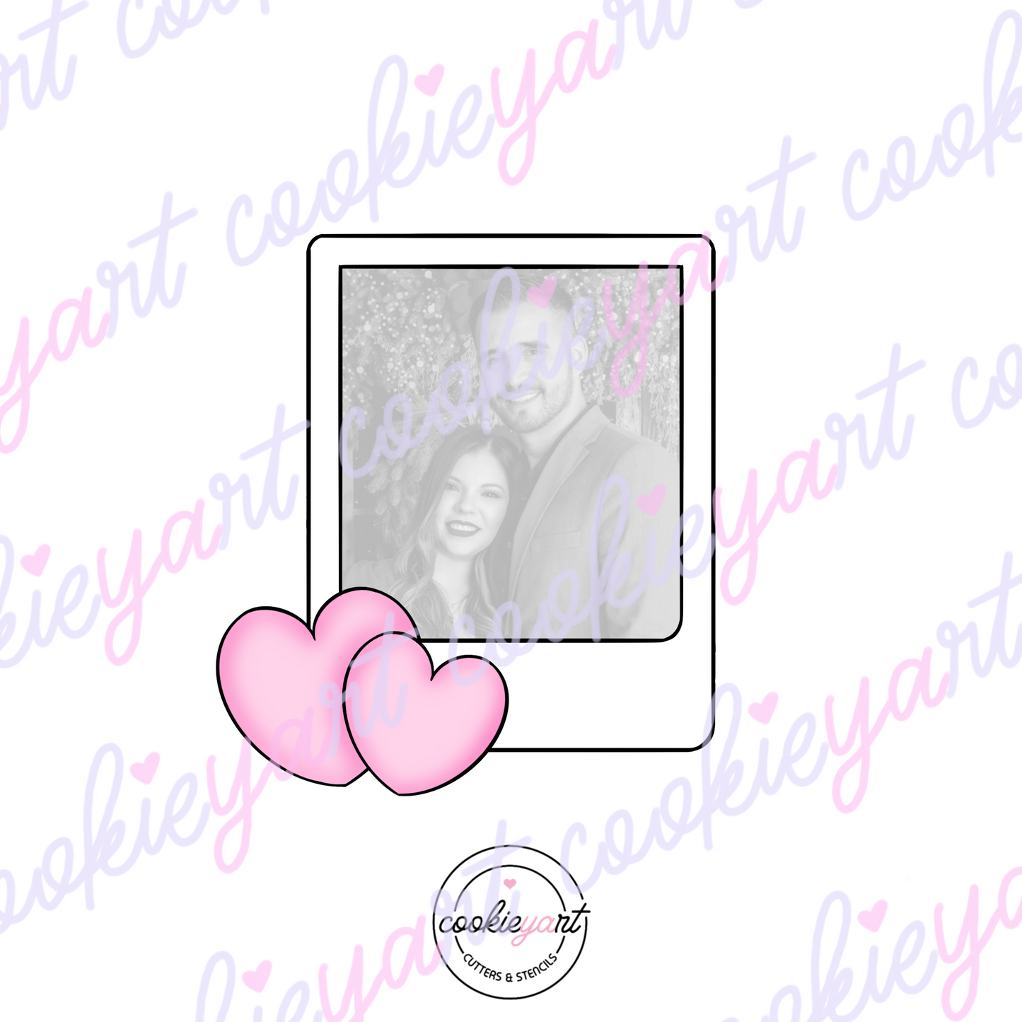 Polaroid hearts Cookie cutter