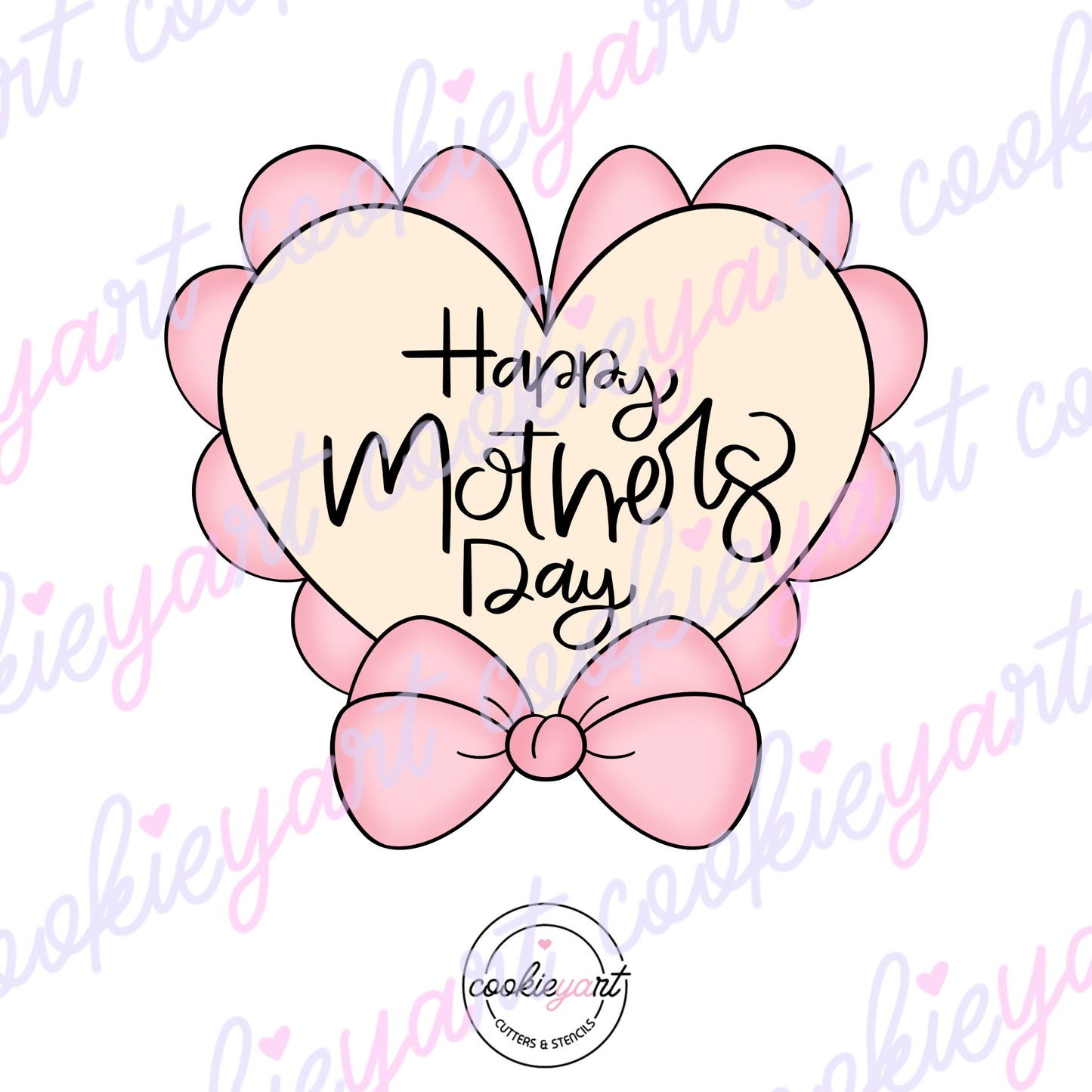 Waffle Heart Bow Cookie Cutter