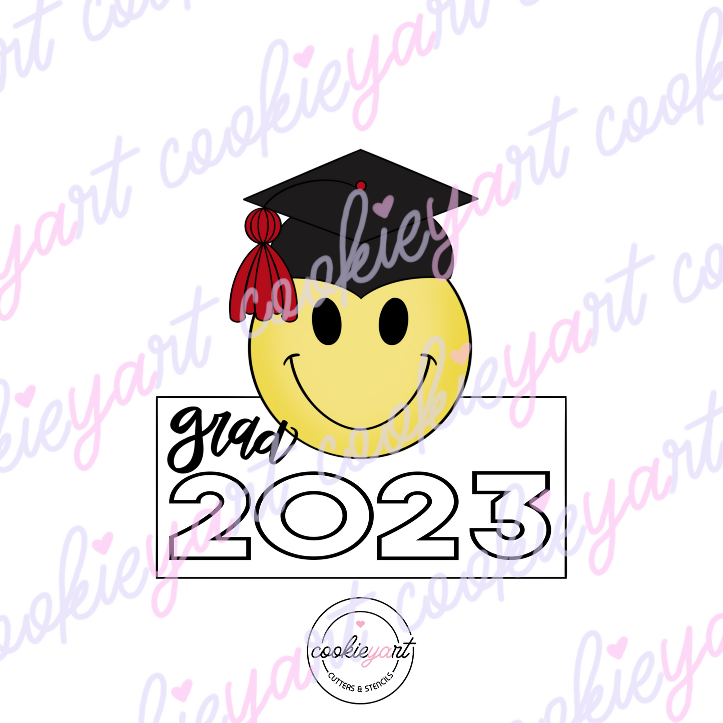 Grad Smile Face Plaque Cookie Cutter