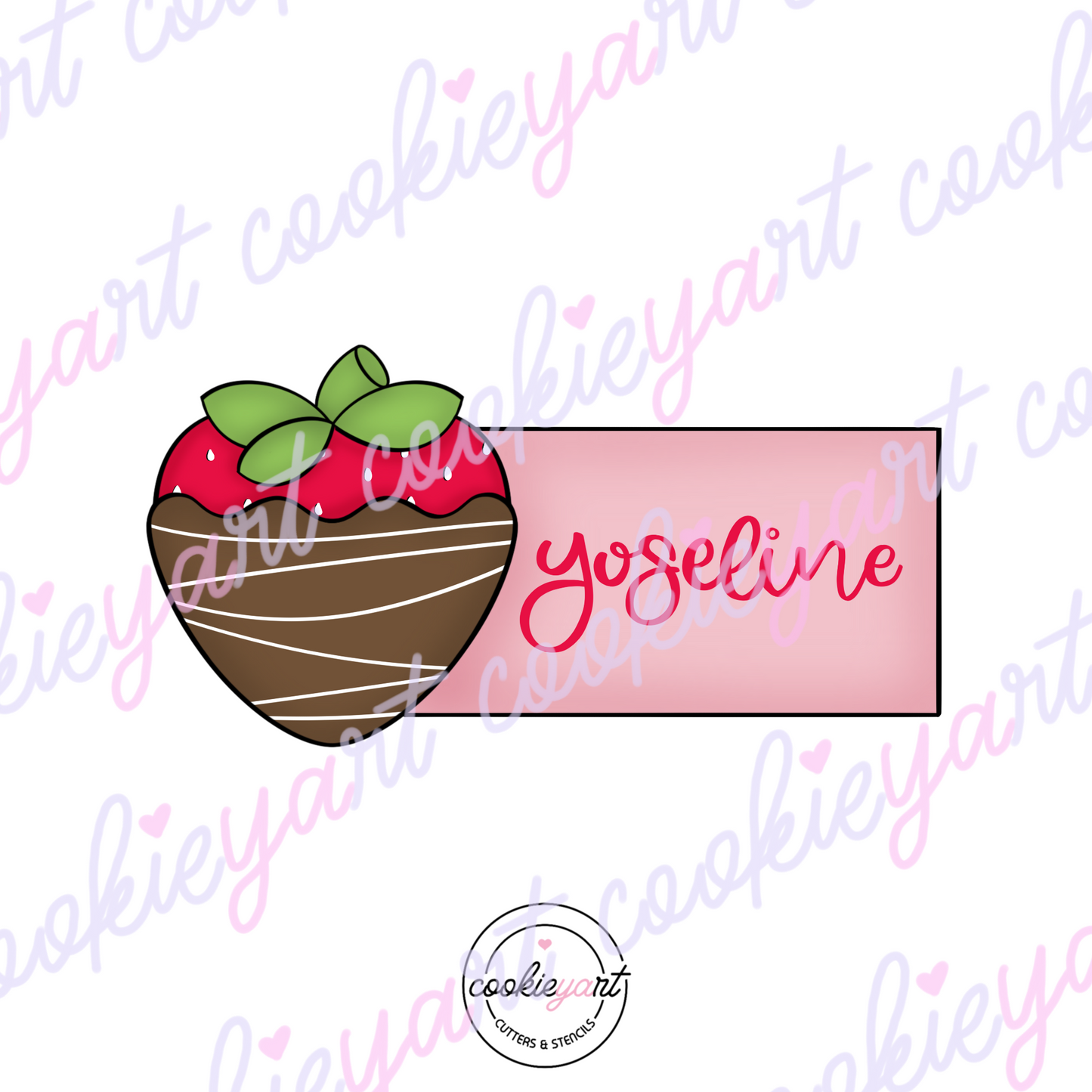 Strawberry plaque skinny Cookie cutter