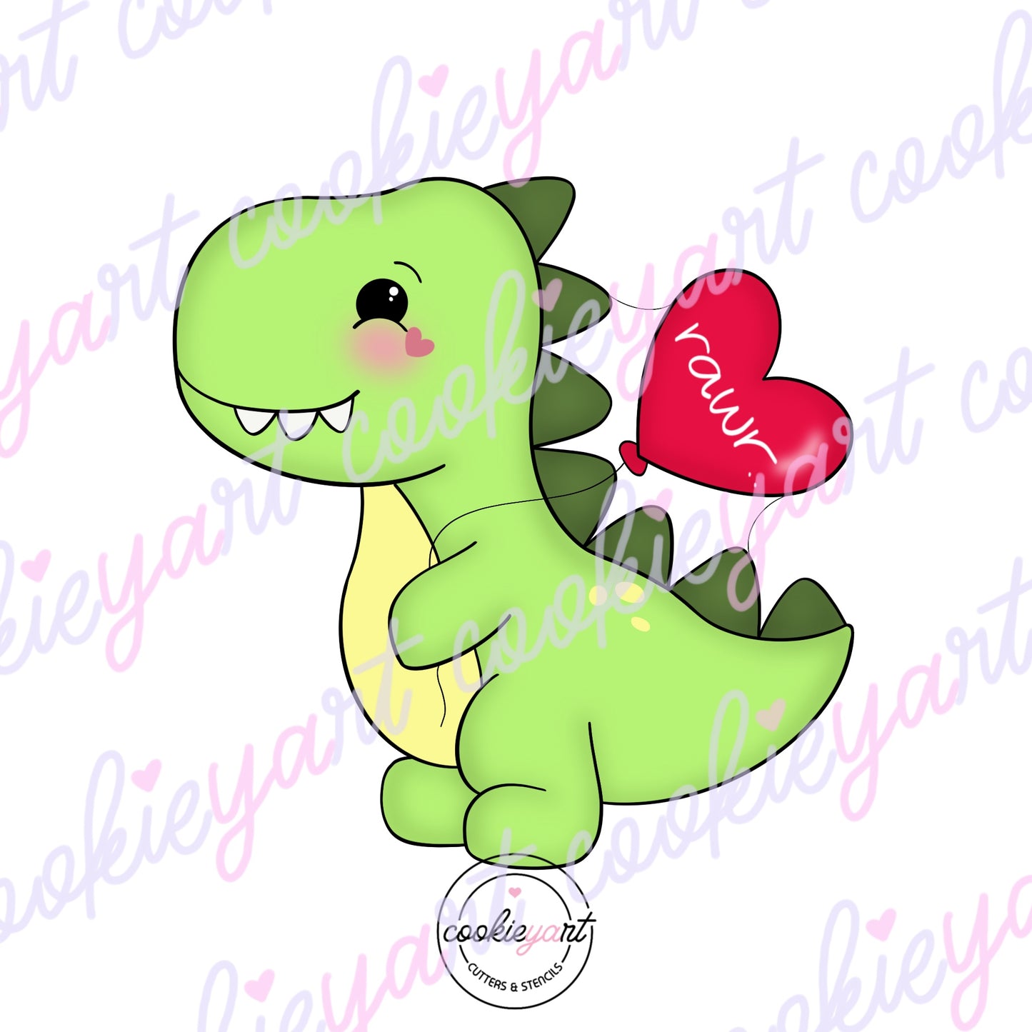 Dino love Cookie cutter