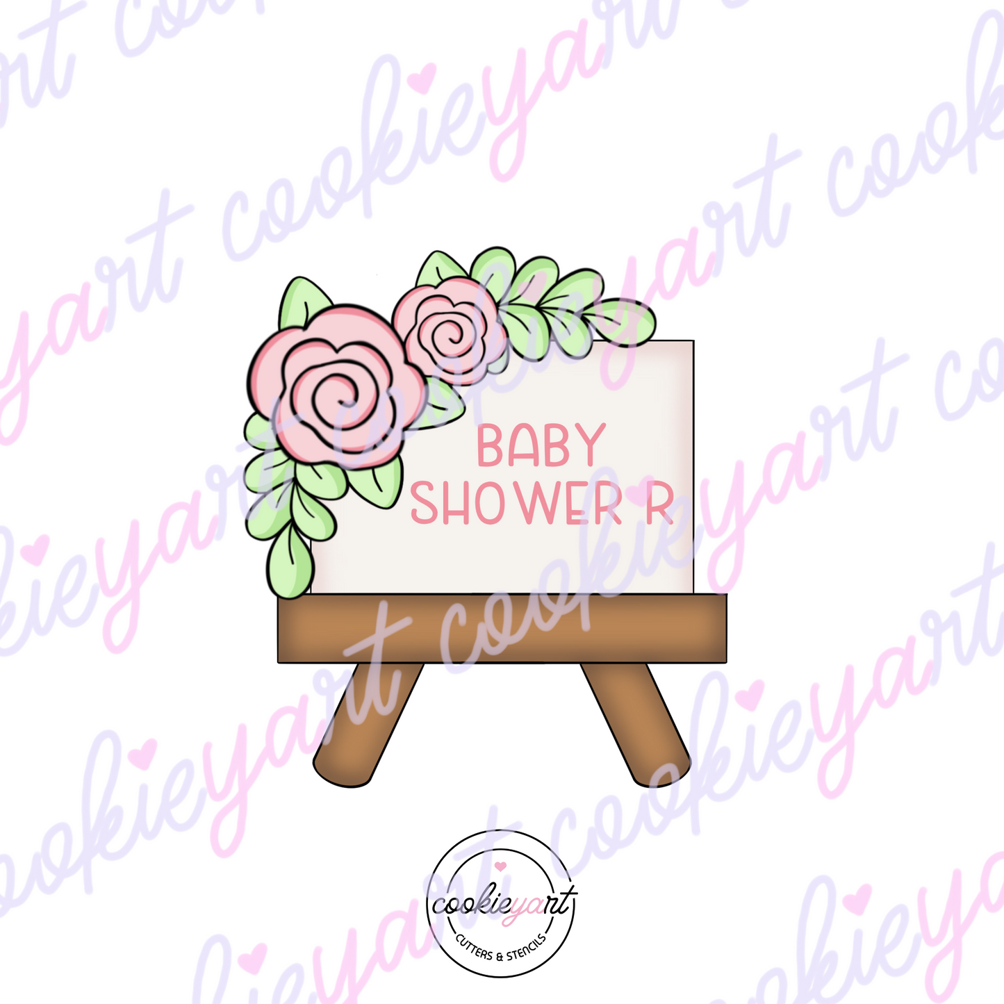 Floral Easel Cookie Cutter