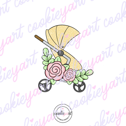 Floral Stroller A Cookie Cutter