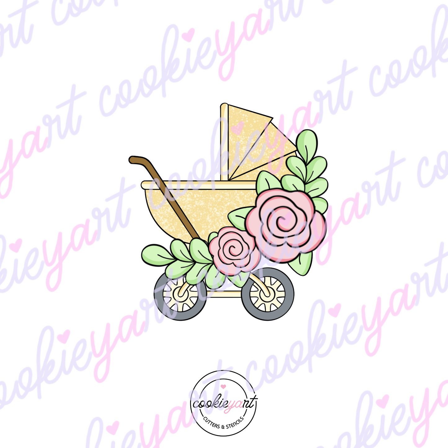 Floral Stroller Cookie Cutter