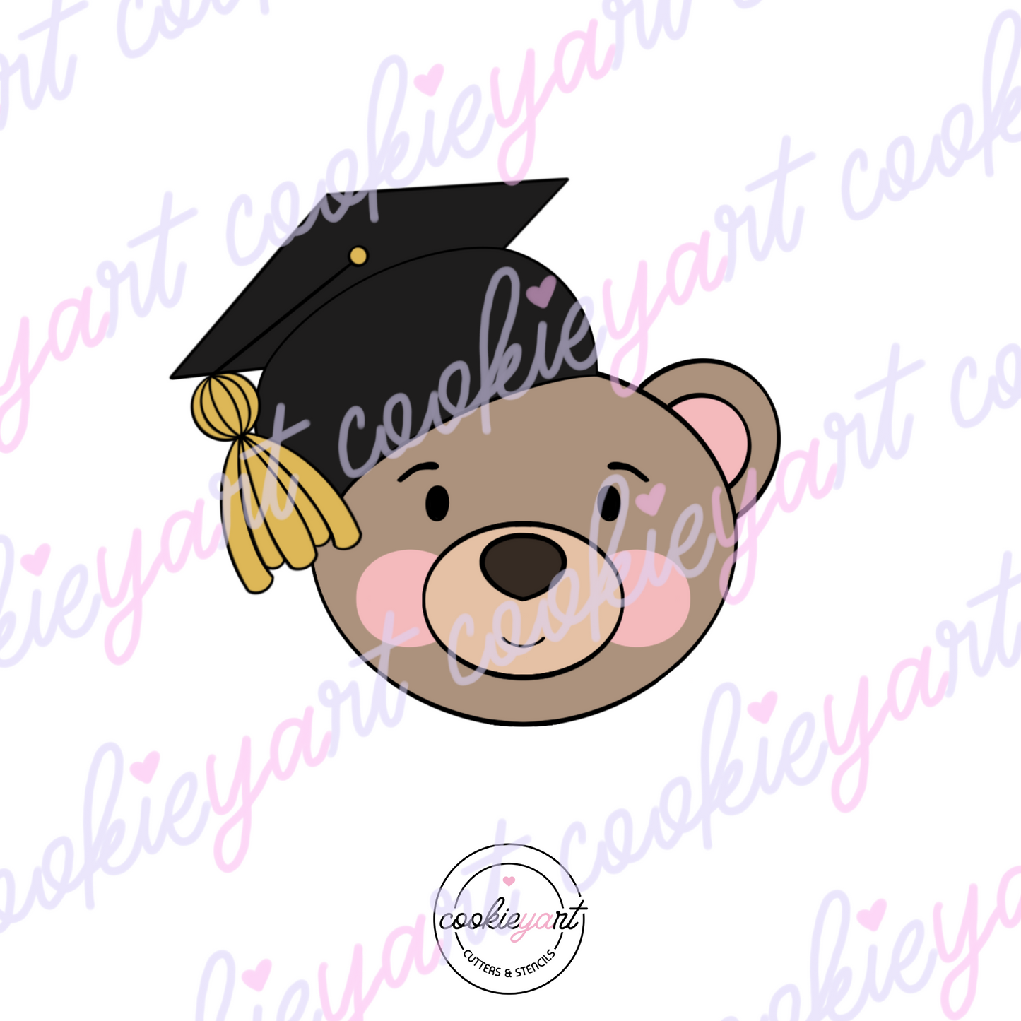 Grad Bear Face Cookie Cutter