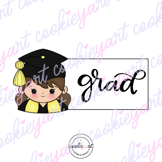 Grad Girl Plaque Cookie Cutter