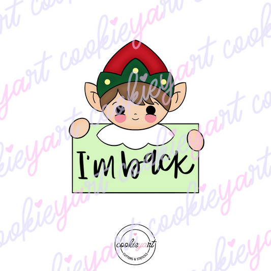 Elf with Plaque Cookie Cutter