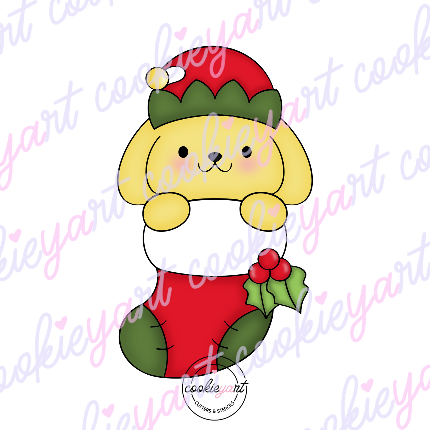 Purin Christmas Stocking Cookie Cutter