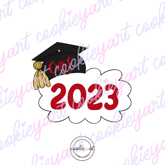 Grad Cap Plaque Cookie Cutter