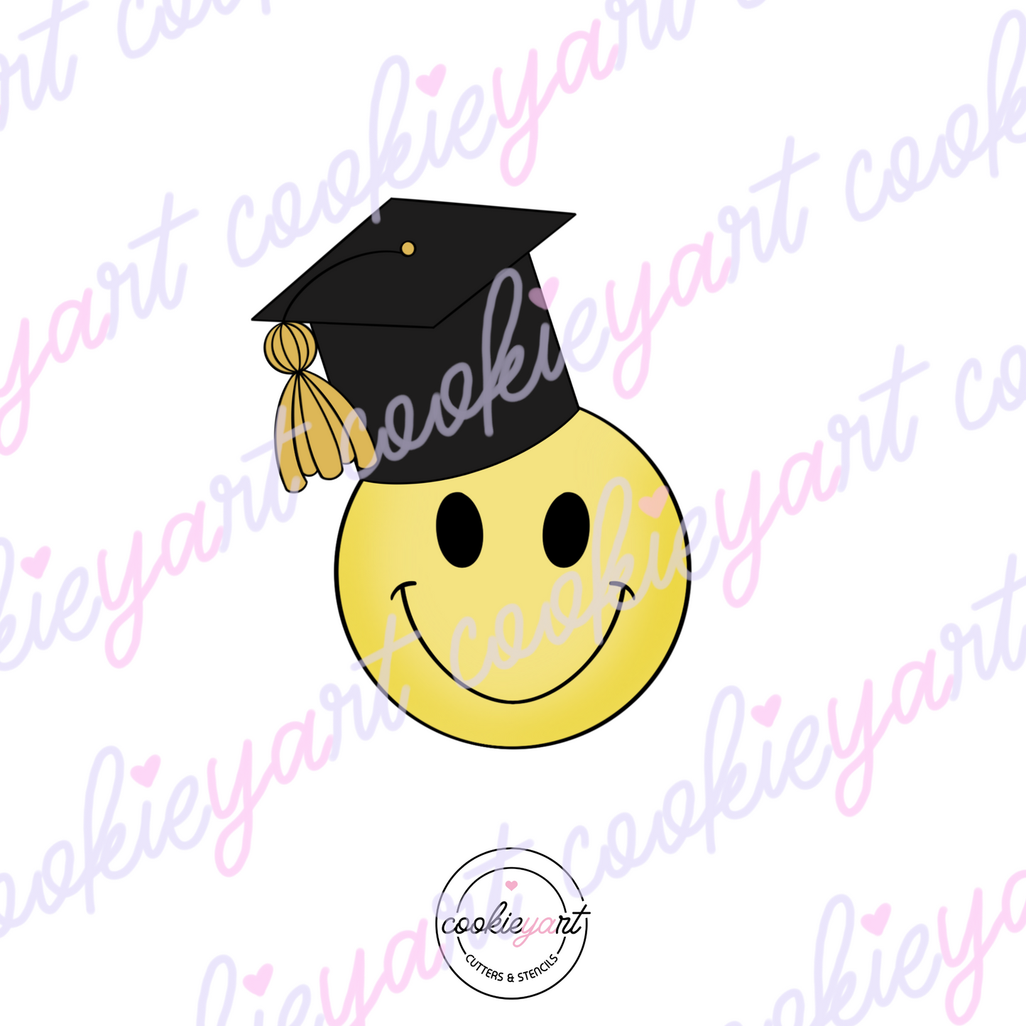 Grad Smile Face Cookie Cutter