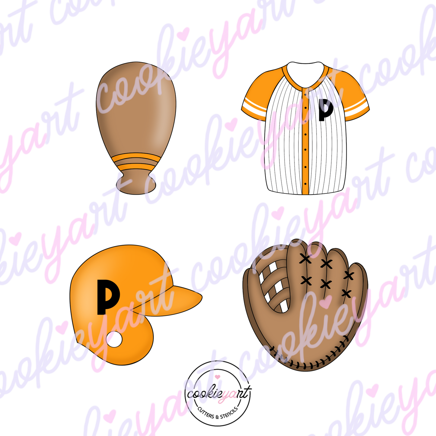 Baseball Minis Cookie Cutter Set (Set of 4)