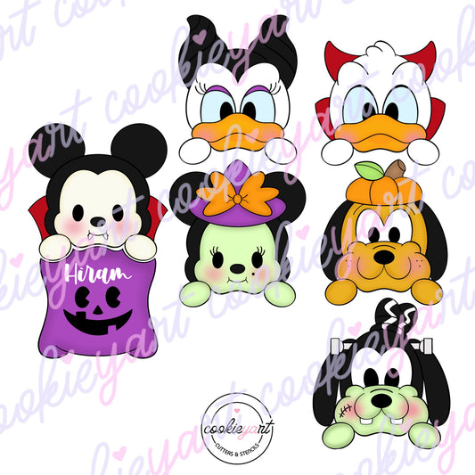 Halloween Mouse and Friends Cookie Cutters - Set of 7