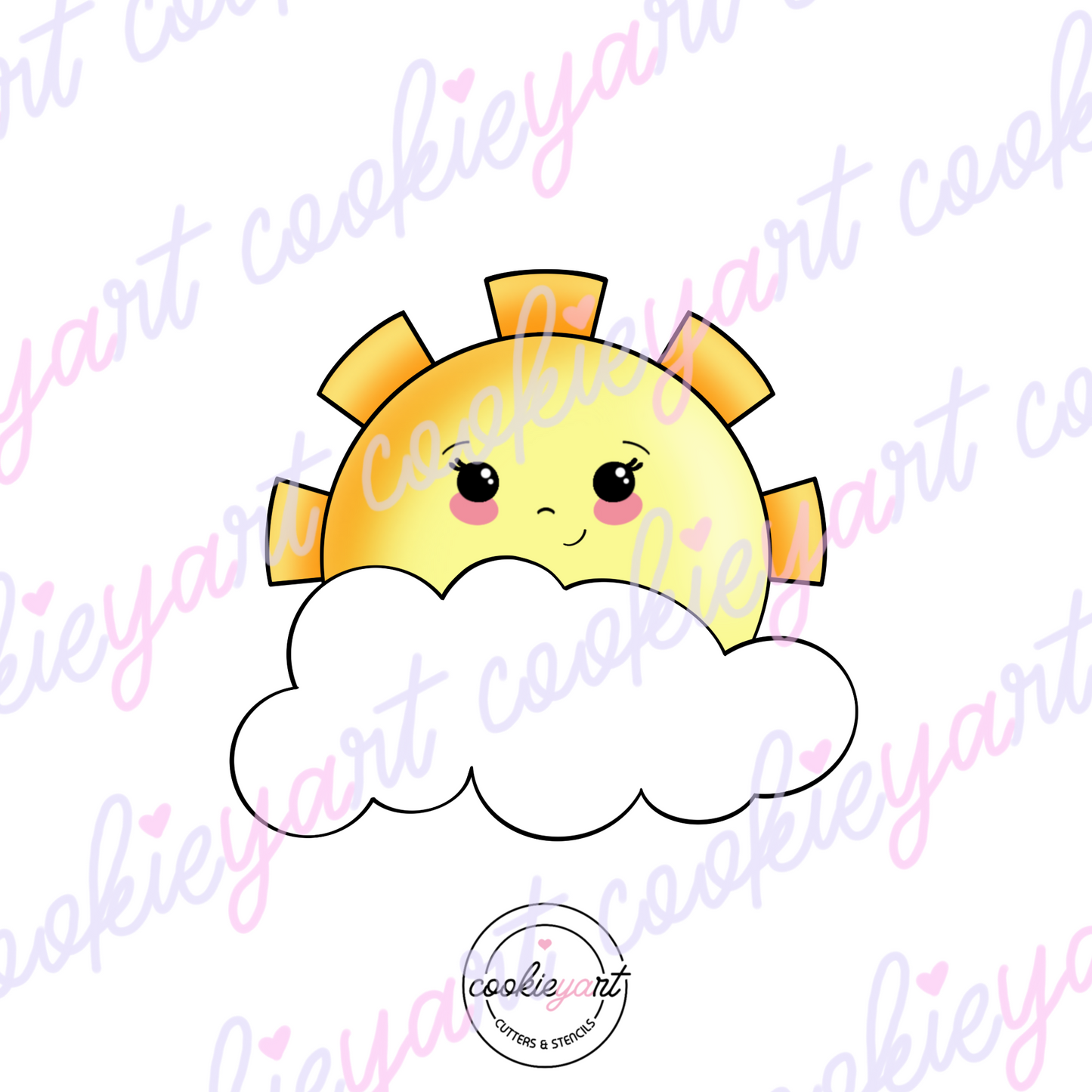 Cloudy Sun Cookie Cutter